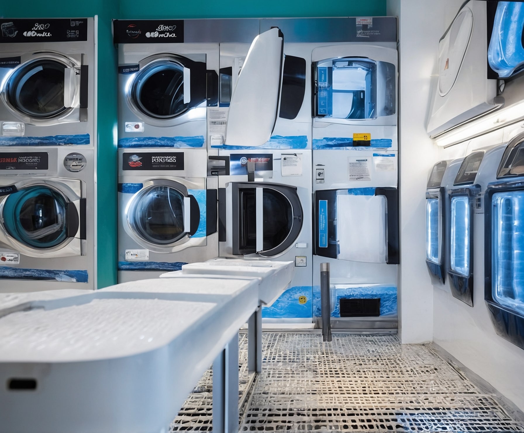 Lavadora moderna en lavandería autoservicio